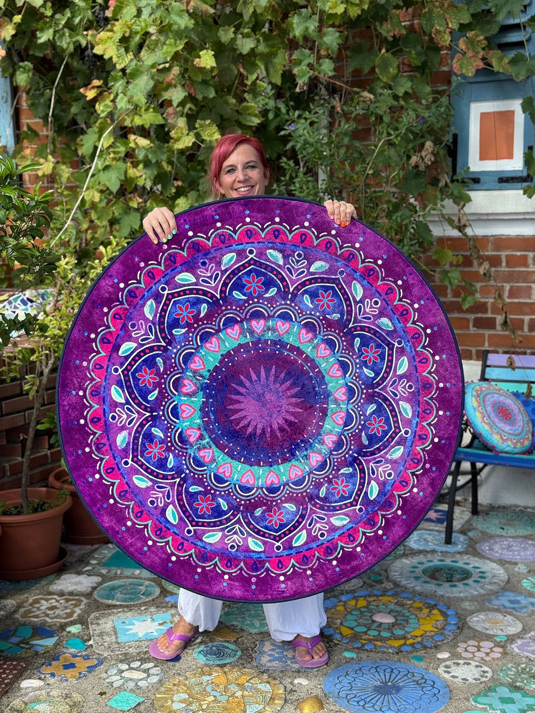 Teppich Rund - Mandala Violett