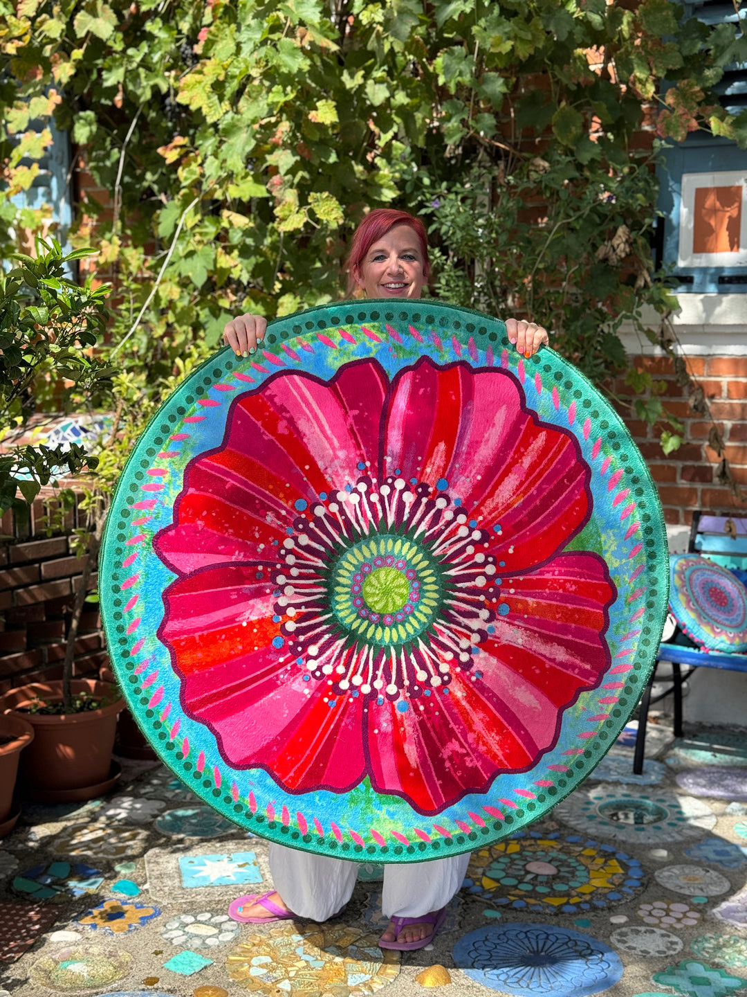 Teppich Rund - Mohnblume