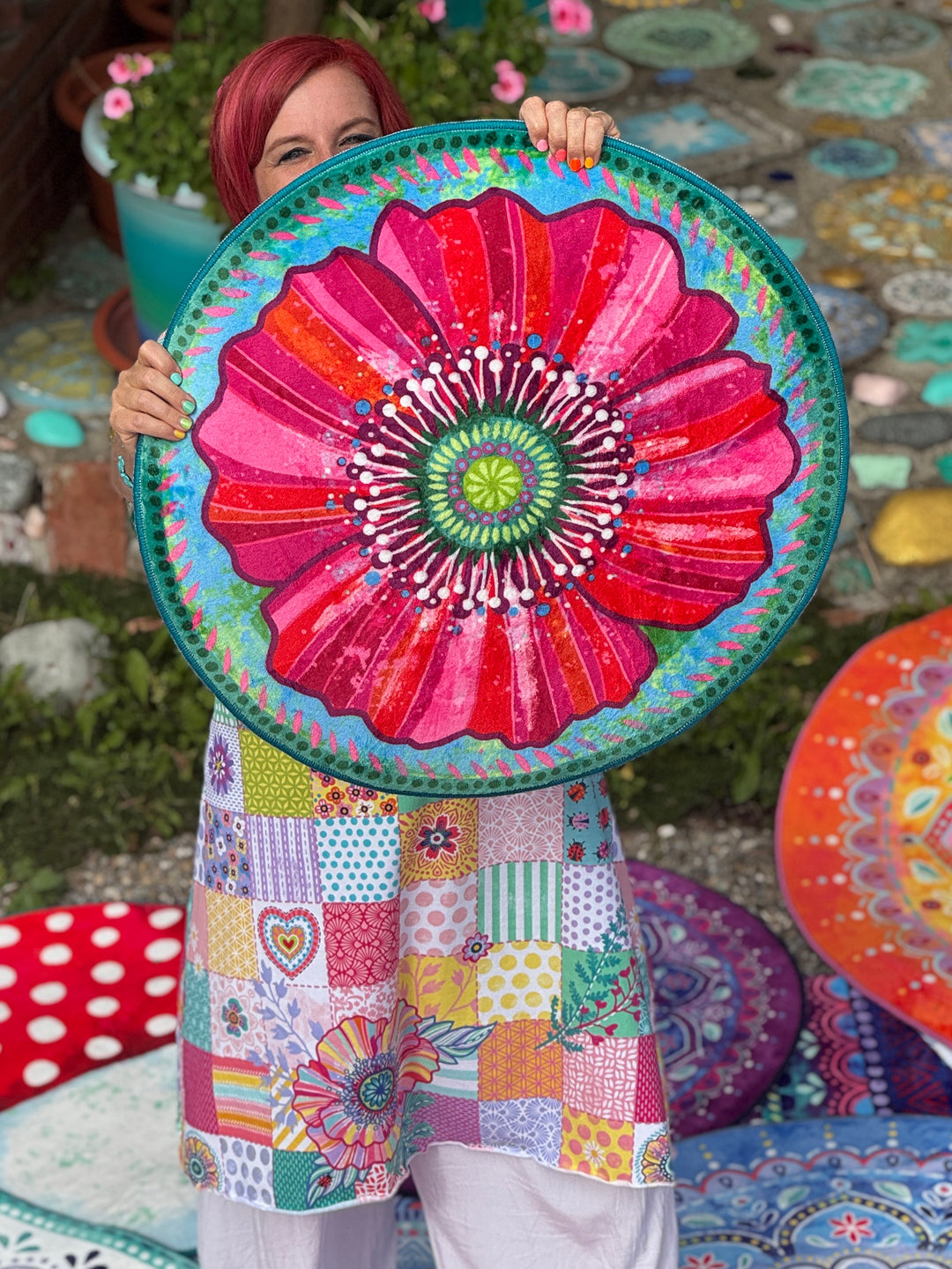 Teppich Rund - Mohnblume