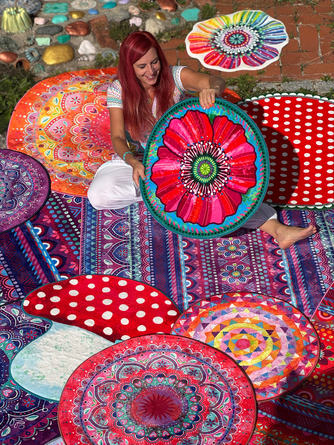 Teppich Rund - Mohnblume