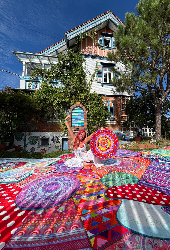 Teppich Rund - Mosaik Pink
