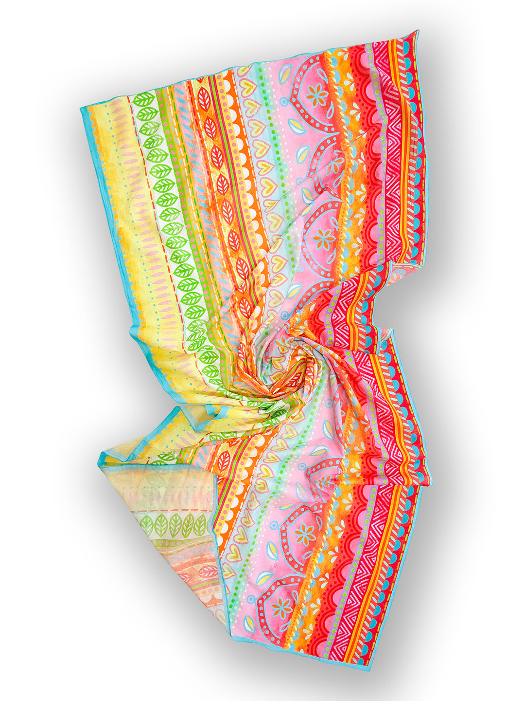 Tuch Boho-Bordüren orange