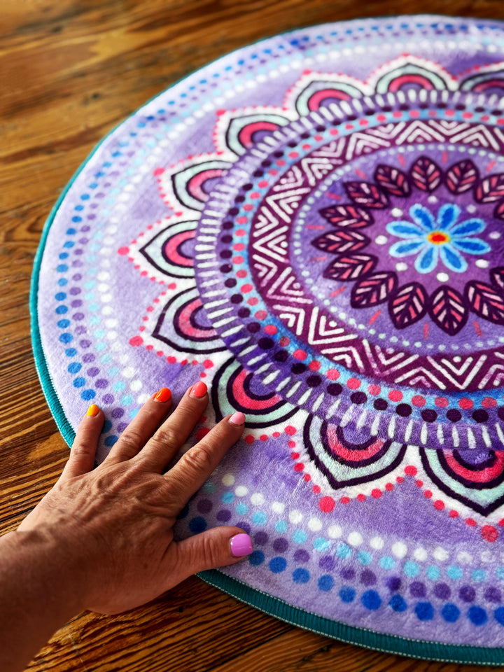 Teppich Rund - Mandala Pastellila
