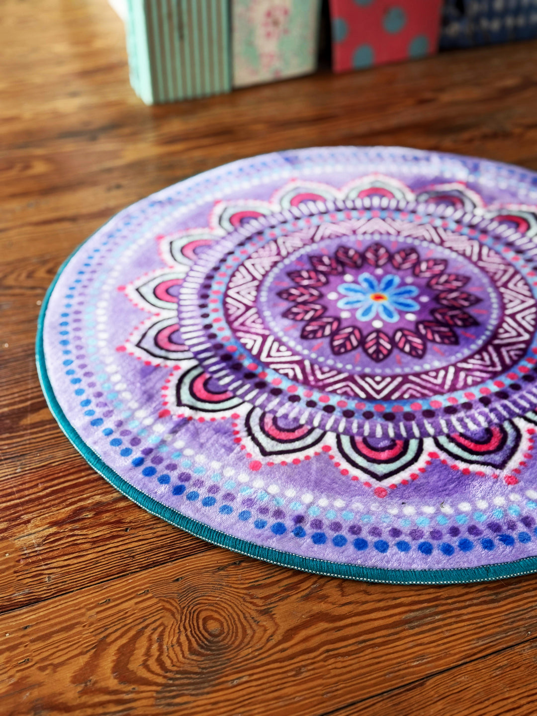 Teppich Rund - Mandala Pastellila