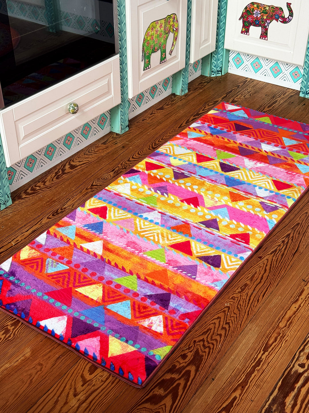 Teppich Läufer - Mosaik Pink