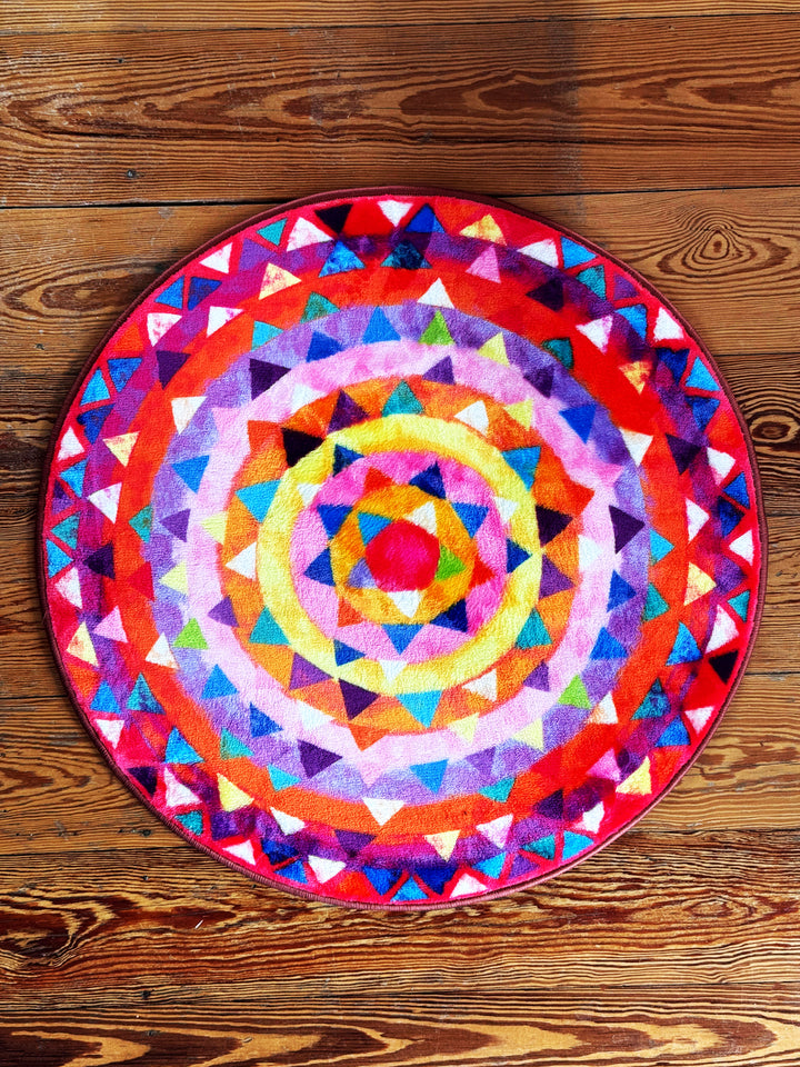 Teppich Rund - Mosaik Pink