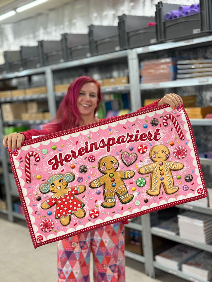Fußmatte - Lebkuchenmännchen Rosa