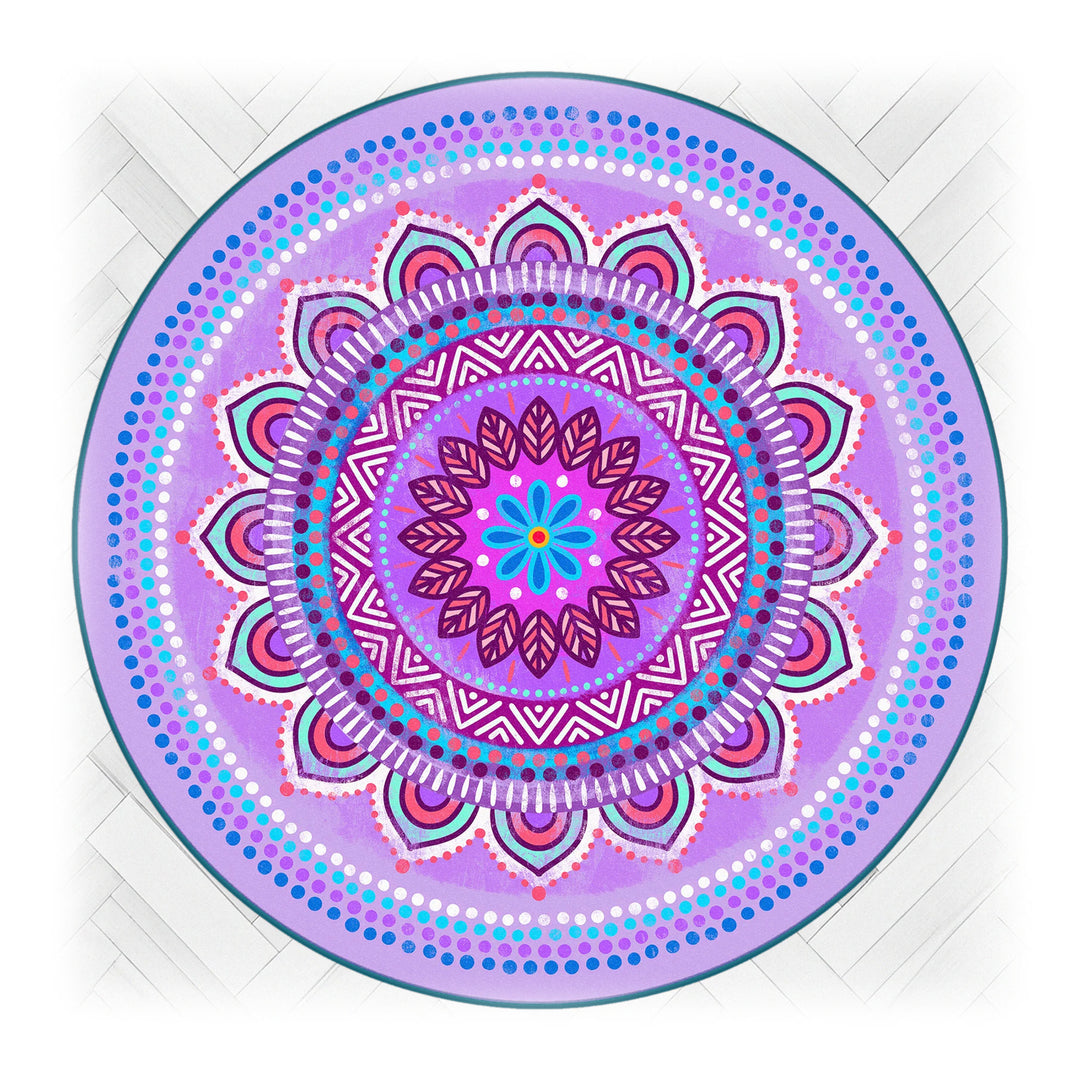 Teppich Rund - Mandala Pastellila