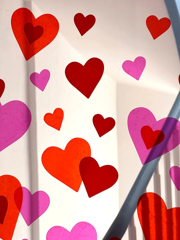 Herzen aus Fensterfolie