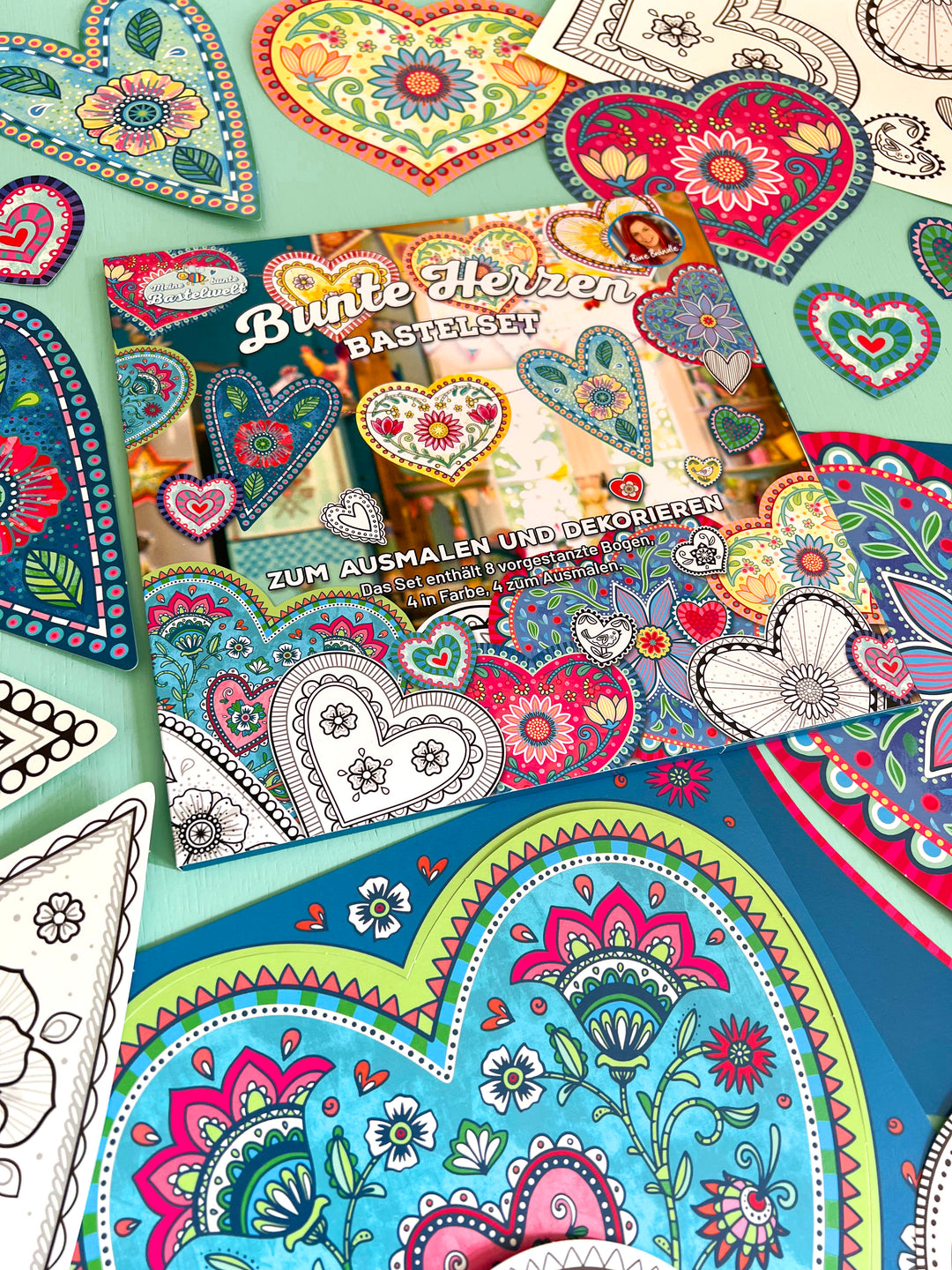 Bunte Herzen Bastelset