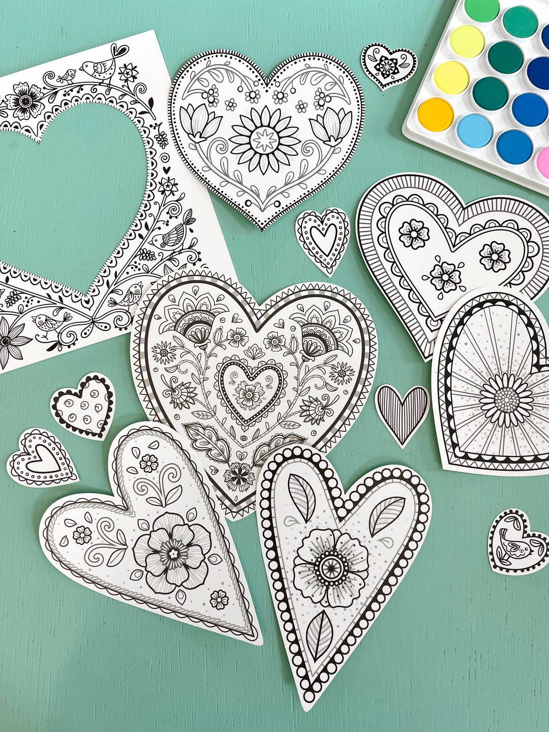Bunte Herzen Bastelset
