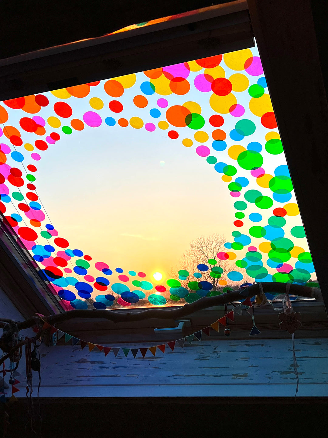 Punkte aus Fensterfolie