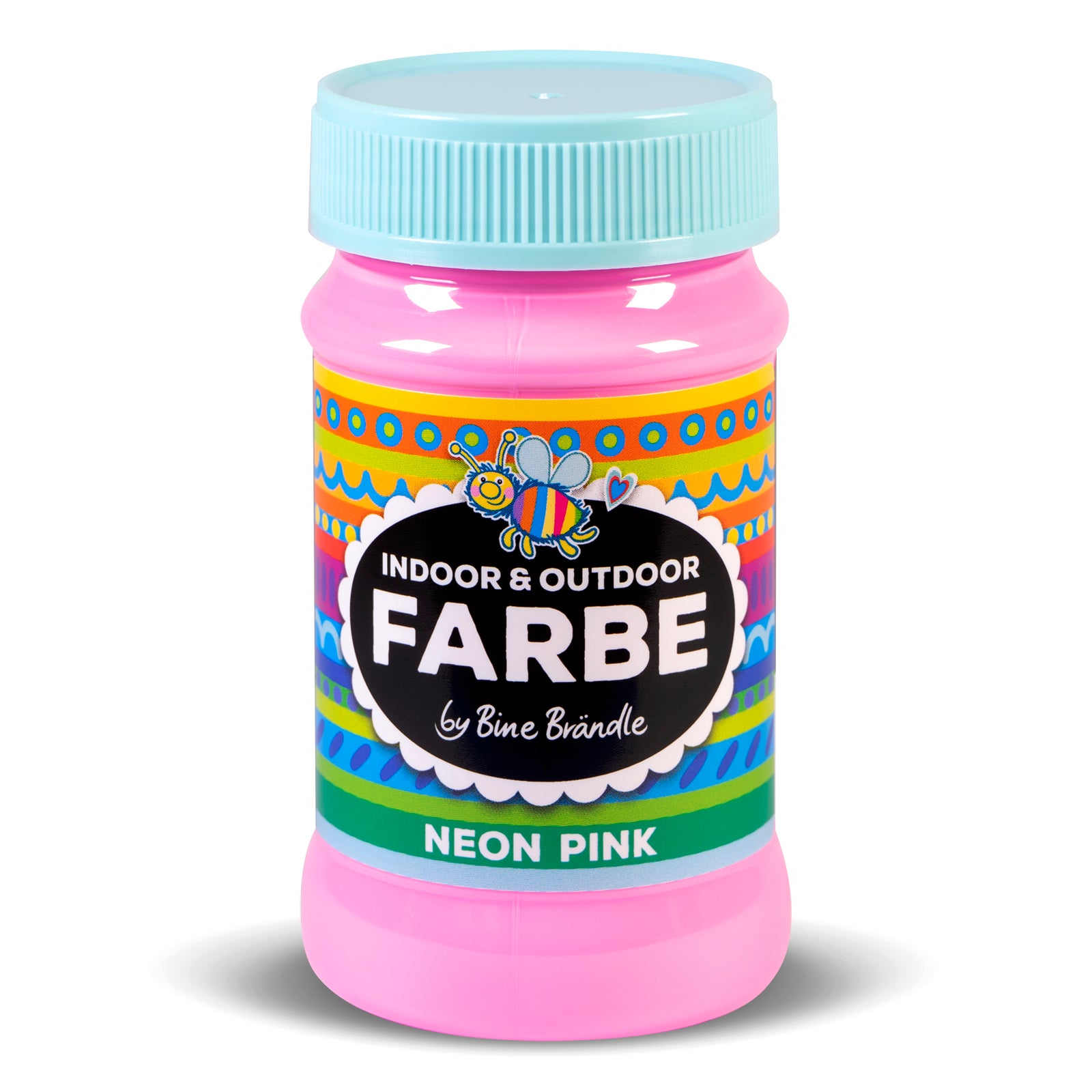 Leuchtend neon pinke Acrylfarbe in Kunststoffflasche für Bastelarbeiten im Innen- und Außenbereich #farbe_neon-pink
