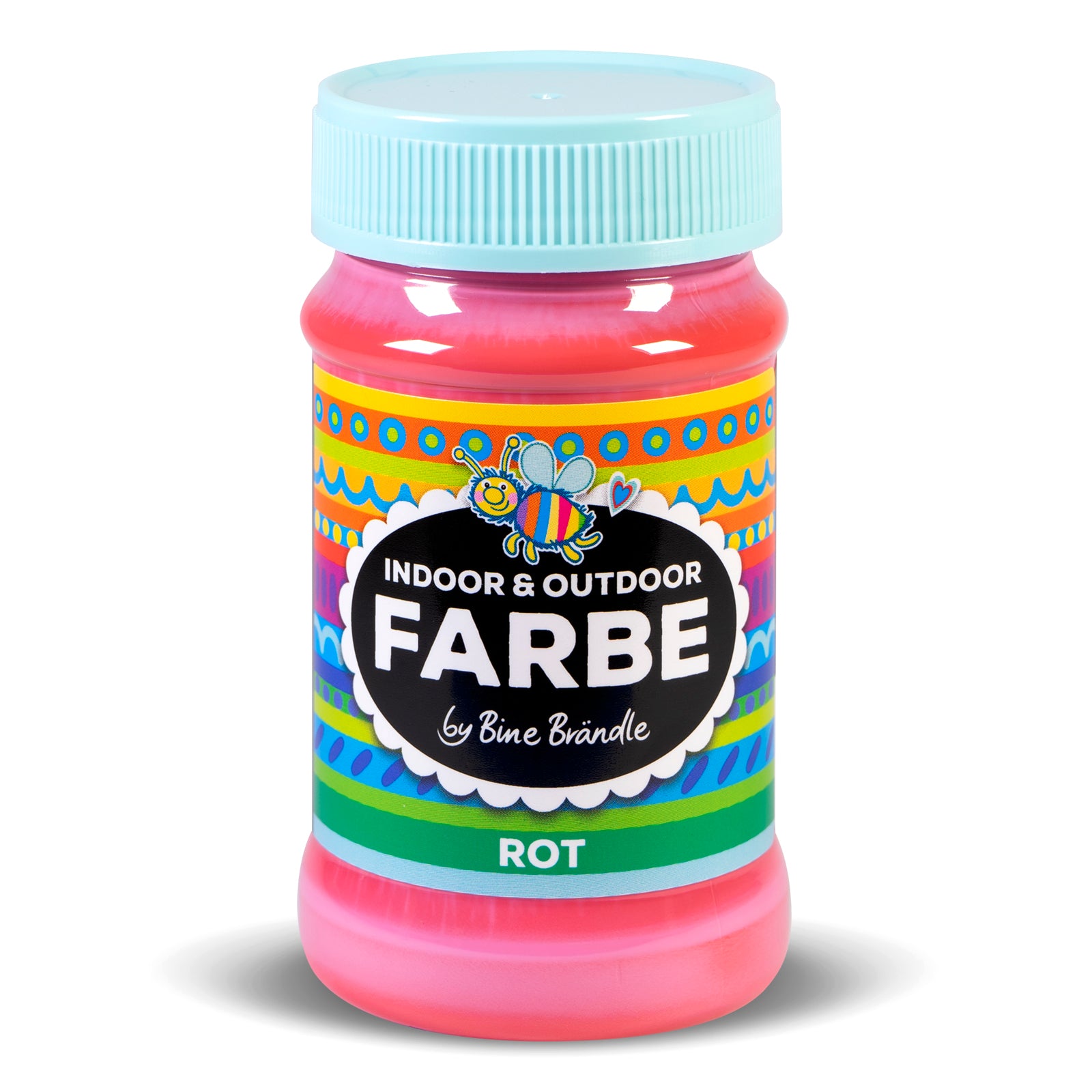 Rote Acrylfarbe in Kunststoffflasche für Bastelarbeiten im Innen- und Außenbereich #farbe_rot