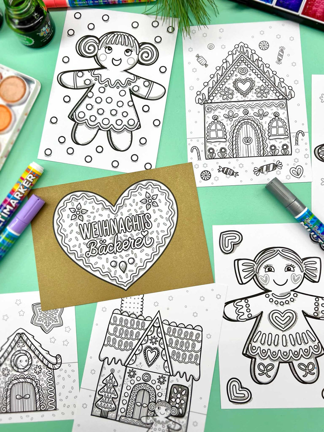 Lebkuchenmännchen Kartenset