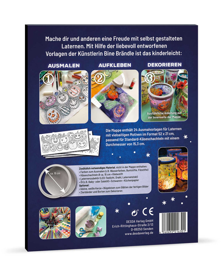 AUSMAL-VORLAGEN-SET FÜR LATERNEN MIT DEM FANTASTISCHEN ÖL-TRICK