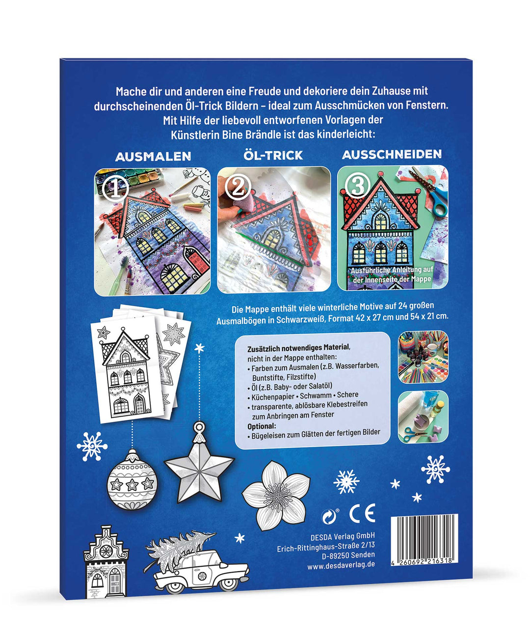 AUSMAL-VORLAGEN-SET FÜR FENSTERBILDER MIT DEM FANTASTISCHEN ÖL-TRICK Mein Winter-Wunderland