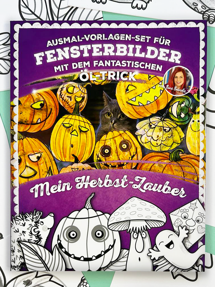 AUSMAL-VORLAGEN-SET FÜR FENSTERBILDER MIT DEM FANTASTISCHEN ÖL-TRICK Mein Herbst Zauber