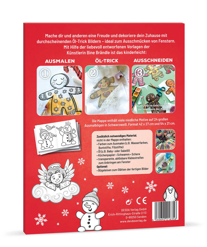 AUSMAL-VORLAGEN-SET FÜR FENSTERBILDER MIT DEM FANTASTISCHEN ÖL-TRICK Meine Weihnachts-Freunde