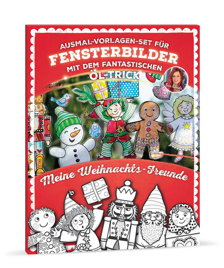 AUSMAL-VORLAGEN-SET FÜR FENSTERBILDER MIT DEM FANTASTISCHEN ÖL-TRICK Meine Weihnachts-Freunde