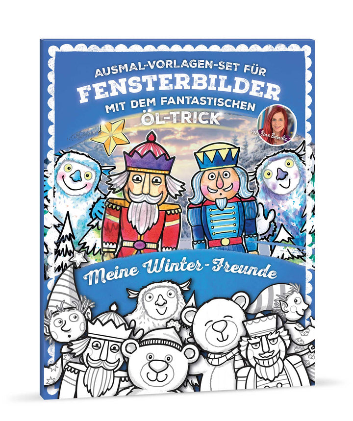 AUSMAL-VORLAGEN-SET FÜR FENSTERBILDER MIT DEM FANTASTISCHEN ÖL-TRICK Meine Winter-Freunde