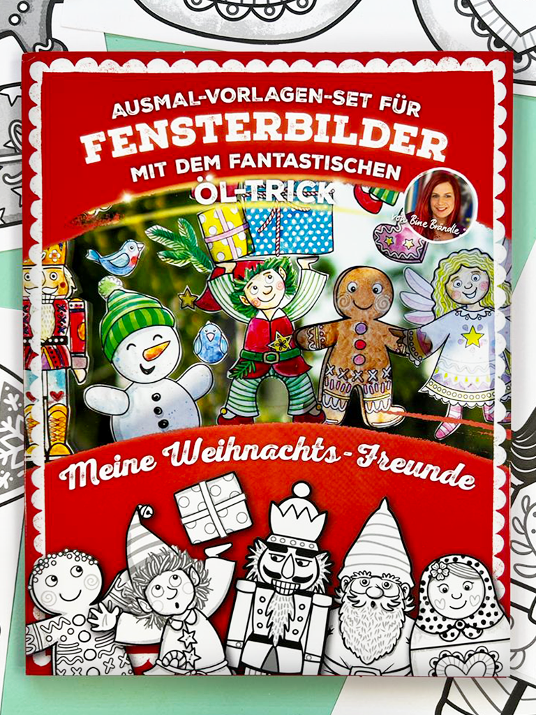 AUSMAL-VORLAGEN-SET FÜR FENSTERBILDER MIT DEM FANTASTISCHEN ÖL-TRICK Meine Weihnachts-Freunde