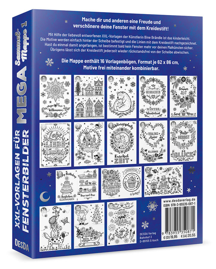 XXL Vorlagen für Fensterbilder, Mega Sammelmappe Rücksetite