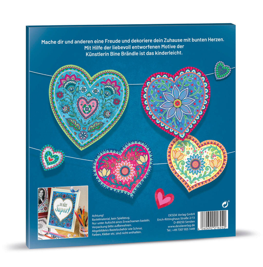 Bunte Herzen Bastelset