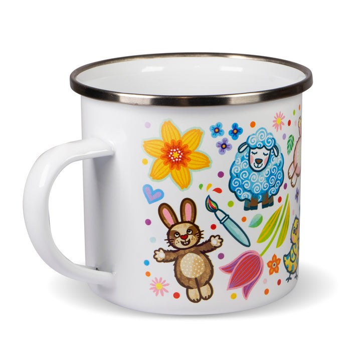 Osterkonfetti Tasse aus Emaille
